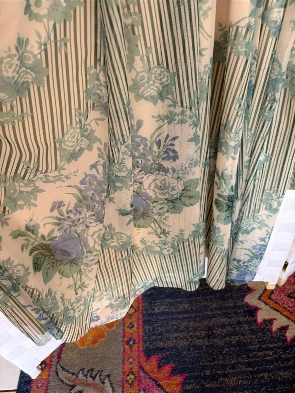 Abercrombie & Fitch Cream Maxi Dress with Sage Floral Print